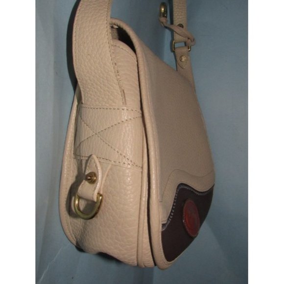 Dooney and Bourke Vintage Brown Ivory Saddle Bag - Picture 3 of 12